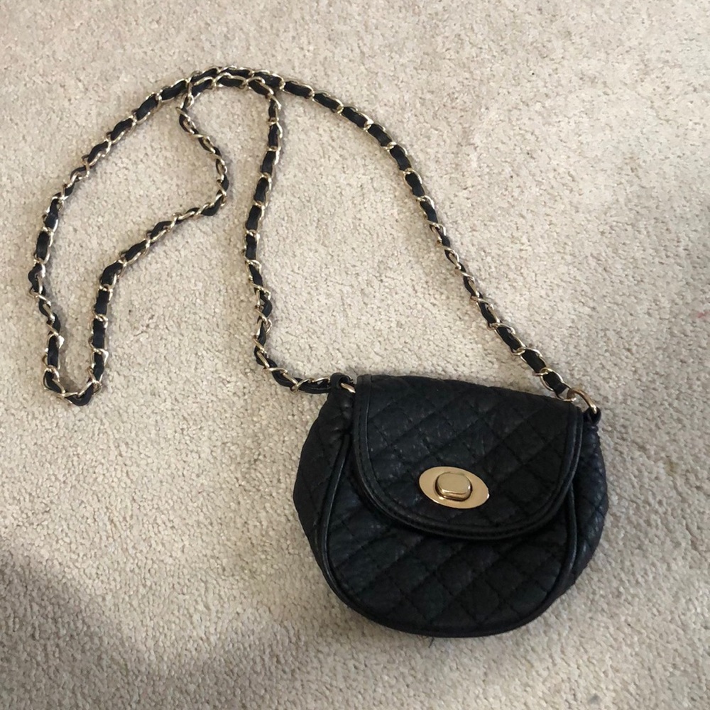 Black and gold crossbody